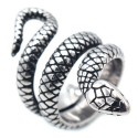 L'anello dell'uomo femmina di serpente di forma del serpente Python Royal Silver Acciaio