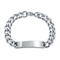 Braccialetto gourmet Bracciale cubano Piastra in acciaio maschile per incisore 8mm 22 cm