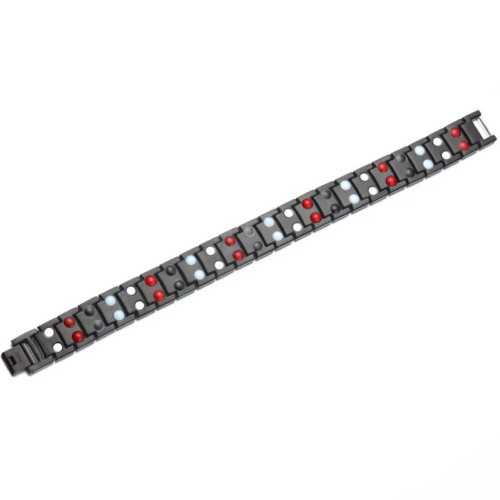 Bracelet gourmette pour homme en acier noir magnétique thérapie 22cm