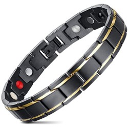 Men's bracelet black steel gold magnetic magnetic line magnet 21cm