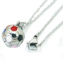 Colgante mujer hombre acero balon futbol multicolor azul blanco rojo y 1 cadena