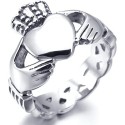 Irish Celtic Heart Wife Anillo Claddagh Royal Crown Silver Steel