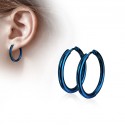 Pendientes finos mujer hombre acero color azul abombada criolla