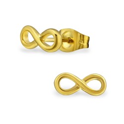 Pair Earrings for Women Steel Color Golden Sign of Infinity