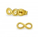 Pendientes de par para las mujeres Color de acero Signo de oro del infinito