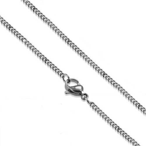 Kette Halskette Frau Mann kubanische Strick eng Stahl 2mm 50cm oder 60cm