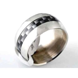 ANELLO ANELLO DA UOMO TEEN IN ACCIAIO E NUOVA FIBRA DI CARBONIO 262