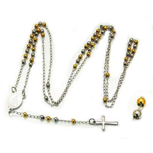 Chapelet femme croix et médaillon Sainte Vierge Marie Guadeloupe