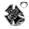 ANILLO DE SELLO DE ACERO PARA HOMBRE CRUZ CELTA SKULL SKULL 13 LUCKY BIKER NUEVO 2016