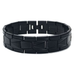 BRACELET GOURMETTE POUR HOMME EN VERITABLE CUIR ET FERMOIR ACIER 316L PROMO NEUF