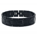 Bracelet gourmette homme acier inoxydable couleur noire laqué 21cm