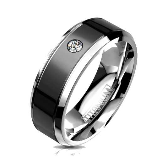 Anello Alleanza Wedding Engagement Anello uomo donna titanio nero