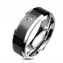 Anello Alleanza Wedding Engagement Anello uomo donna titanio nero