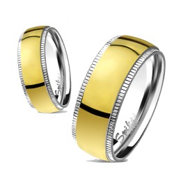 Ring Alliance Engagement Ring Man Woman Titanium Gold Strip