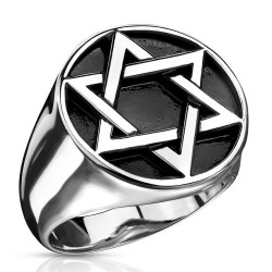 Ring Mann Ring Edelstahl Regal Stern Kreuz David