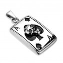 Colgante para hombre acero carta as de picas poker calavera biker