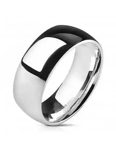 Bague anneau alliance de mariage homme acier effet miroir poli 8mm