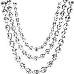 Collana a catena Donna uomo in acciaio seme di chicchi di caffè a forma di taglie