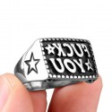 Ringring für Männer Stahl Stern fick Sie gravierte Biker Rebelle