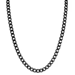 Men's stainless steel chain black Cuban mesh bling rapper 60cm 6mm