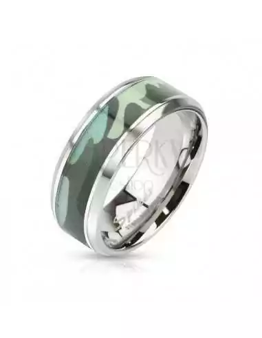 Anillo anillo hombre mujer acero original militar efecto camuflaje
