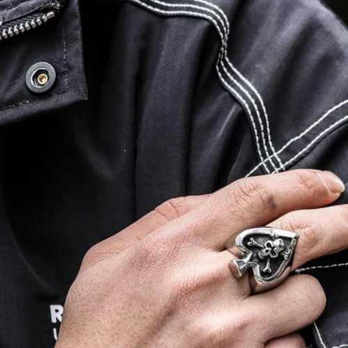 Ring Chevalier Mann Frau Stahlherz als Pique Poker Kopf von Neuve Tod 4686