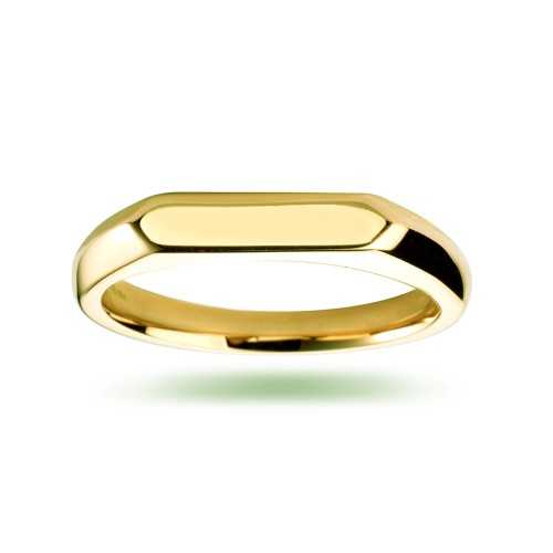 anello anello esagonale d'acciaio dorato che illustra illustrante esterno e interno completamente liscio