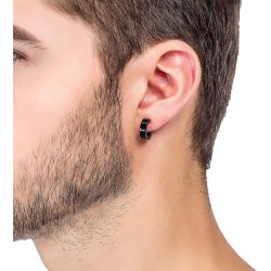 SOMEBODY BOUCLES FOR MAN ADO IN ACIER BIJOU DE LUXE NOIR ALLBLACKS NEUF