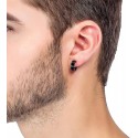 ado hombre pendientes en acero inoxidable negro