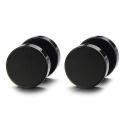 PAR DE PENDIENTES PARA HOMBRE ADOLESCENTE EN ACERO JOYA DE LUJO CHIP NEGRO CON UÑA 8mm OREJITA ACERO NEGRO