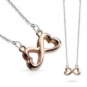 Parure femme chaine et pendentif cœur infini plaqué or rose