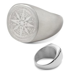 Anillo anillo anillo hombre acero estrellado brújula aventurero look moderno