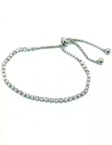 Ankle chain bracelet adjustable woman steel crystals sliding clasp