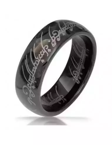 MEN'S BLACK TUNGSTEN RING RING LORD THE LORD OF THE RINGS NEW 160
