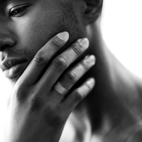 Anello anello uomo donna coppia in acciaio maglia stile argento stile chevalier