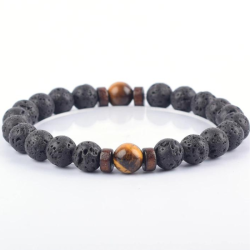 Pulsera para hombre adolescente con piedras de lava y...