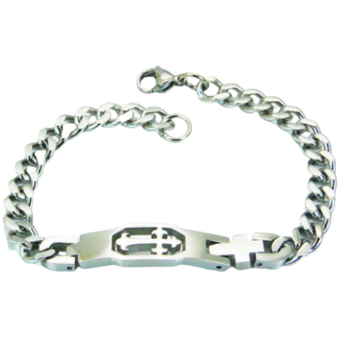 Pulsera gourmet malla masculina cubana Acero...