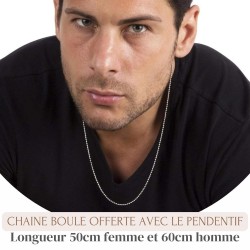 Pendentif homme croix acier couleur noir hypnotique effet électrique