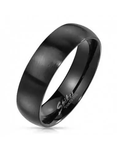 Engagement ring woman man steel brushed black color 6mm