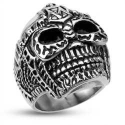 Mann Ring Mann Stahlkran Kopf des Todes Armor Krieger Biker Gothic 4329