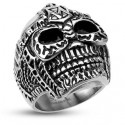 MEN'S RING STEEL SKULL SKULL ARMOR WARRIOR BIKER GOTHIC NEW 4329