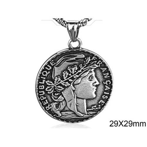 Men's pendant false steel part 20 francs Marianne French republic