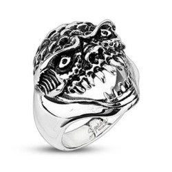 Mann Ring Teen Steel Juwel Monster Demon Wasser Ozean Biker Gothic Gothic 2212