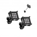 Paire boucles d'oreilles homme en acier noir carré zirconium hip hop