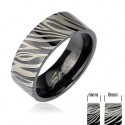 ANILLO ANILLO HOMBRE MUJER ADOLESCENTE ACERO NEGRO CHAPADO CEBRA ESTILO ARABESQUE NUEVO 518
