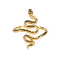 Frauenring in Gold-Edelstahl mit realistischem gewellten Schlangenmuster.