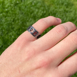 Men's Steel Royal Frieze Fleur de Lys French Symbol Ring