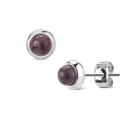 Paio di orecchini da donna in acciaio SERK SEALCIC Stones Amethyst