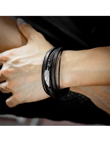 Men's Personalised Unity Leather Bracelet