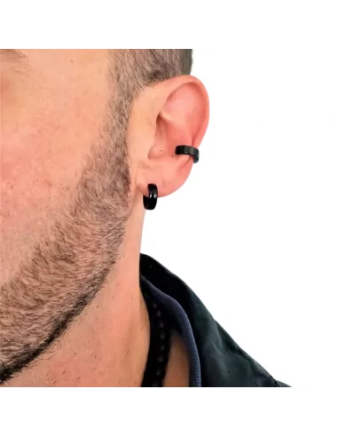 Boucles D'oreilles à Tige (piercing) Unisexe En Acier Inoxydable - Motif Triangle Noir - Lot De 2 - Épaisseur 1,2 Mm - 10